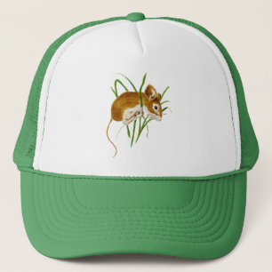 Watercolor Cute Mouse Mice Wildlife Nature Trucker Hat