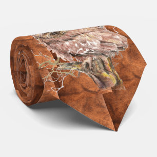 Watercolor Cute Owl Bird Pattern Animal Tie