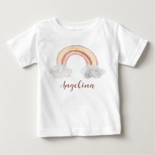 Watercolor cute pastel rainbow name personalized baby T-Shirt
