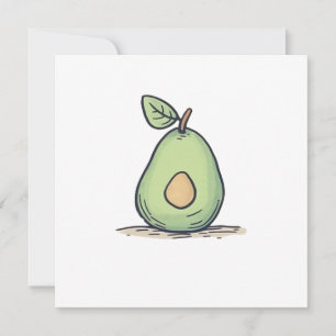 Watercolor Cute Pear Holiday Card