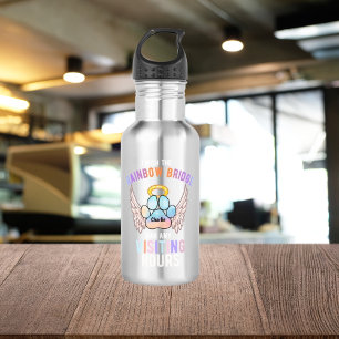 Watercolor Cute Pet Paw Dog Cat Memorial Wings 532 Ml Water Bottle