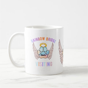 Watercolor Cute Pet Paw Dog Cat Memorial Wings Coffee Mug