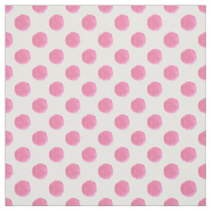 watercolor cute pink polkadots fabric