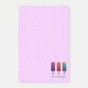 Watercolor Cute Popsicle Ice Creams Post-it Notes