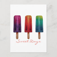 Watercolor Cute Popsicle Ice Creams