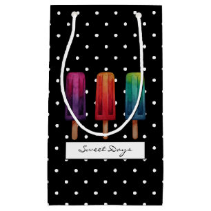 Watercolor Cute Popsicle Ice Creams Small Gift Bag