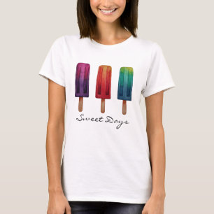 Watercolor Cute Popsicle Ice Creams T-Shirt