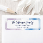 WATERCOLOR cute purple blue modern script Return Address Label<br><div class="desc">Setup as a template it is easy to customise with your own text - make it yours! - - - - - - - - - - - - - - - - - - - - - - Love the design but want to see it altered - different colour...</div>