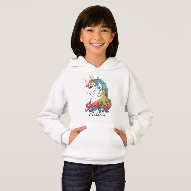 Watercolor cute rainbow unicorn (Front Full)