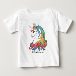 Watercolor cute rainbow unicorn baby T-Shirt