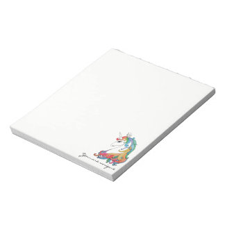 Watercolor cute rainbow unicorn notepad