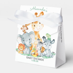 Watercolor Cute Safari Jungle Girl Baby Shower Favour Box
