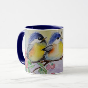 Watercolor - Cute Sparrows - Mug