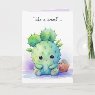 Watercolor Cute Succulent Card