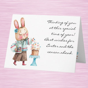 Watercolor Cute Whimsical Easter Greeting Card