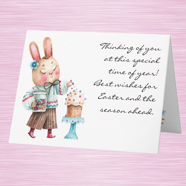 Watercolor Cute Whimsical Easter Greeting Card (Creator Uploaded)