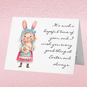 Watercolor Cute Whimsical Easter Greeting Card
