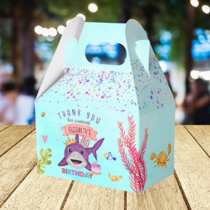 Watercolor Cutest Birthday Shark Birthday Party Favour Box
