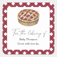 Watercolor cutie pie - Baby Shower bookplate