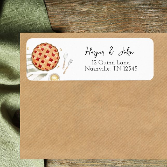 Watercolor Cutie Pie Baking Return Address Label (Creator Uploaded)