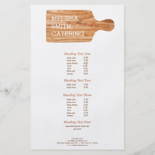 Watercolor Cutting Board Catering Chef Logo Flyer