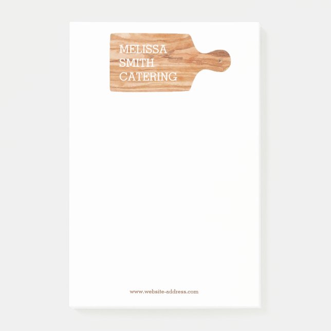 Watercolor Cutting Board Catering Chef Logo Post-it Notes (Front)