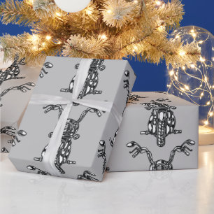 Watercolor Cycle Biker Motorcycle Art Wrapping Paper