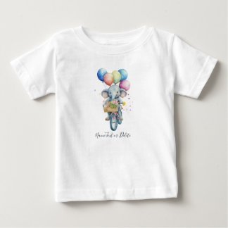 Watercolor Cycling Elephant Baby T-Shirt