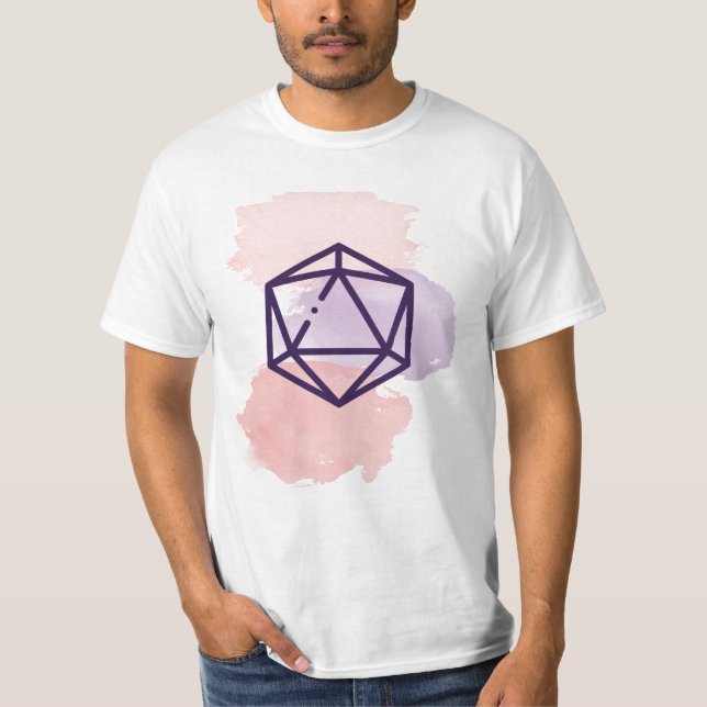 Watercolor d20 T-shirt (Front)