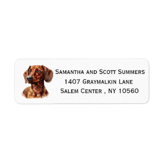 Watercolor Dachshund Dog  Return Address Label