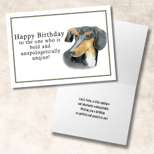 Watercolor Dachshund Happy Birthday Card