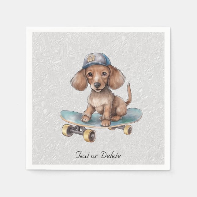 Watercolor Dachshund Napkins (Front)