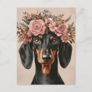 Watercolor Dachshund Postcard 