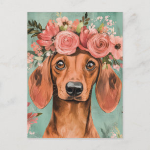 Watercolor Dachshund Postcard