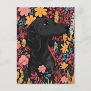 Watercolor Dachshund Postcard