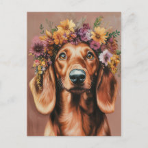 Watercolor Dachshund Postcard