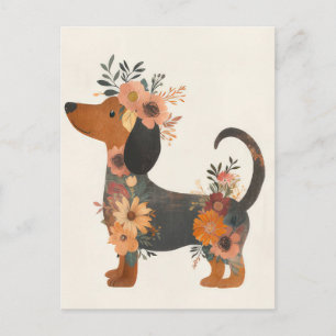 Watercolor Dachshund Postcard