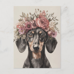 Watercolor Dachshund Postcard 