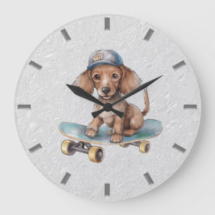 Watercolor Dachshund Wall Clock