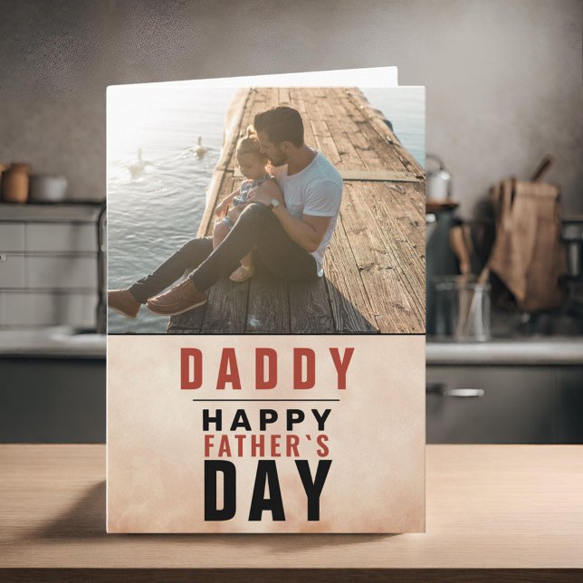 Watercolor  Daddy Happy Father`s Day Photo Card (Creator Uploaded)