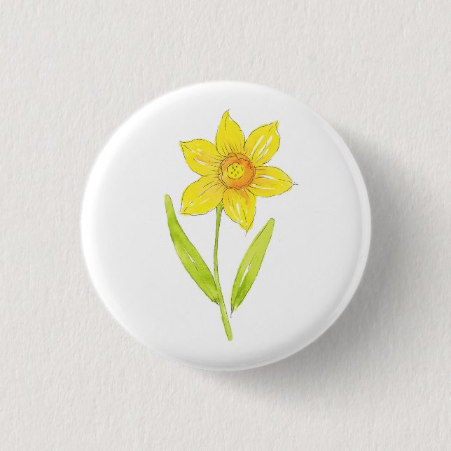 Watercolor Daffodil 2  3 Cm Round Badge (Front)