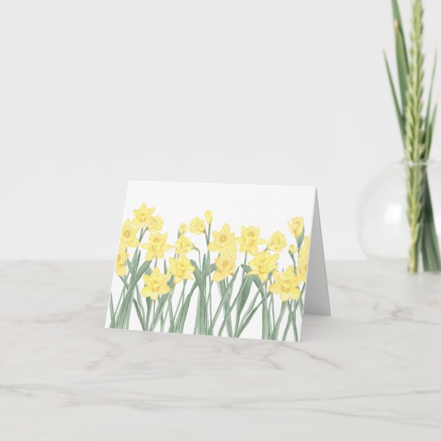 Watercolor Daffodil Card (Front)