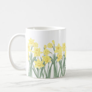 Watercolor Daffodil Ditzy Floral Coffee Mug