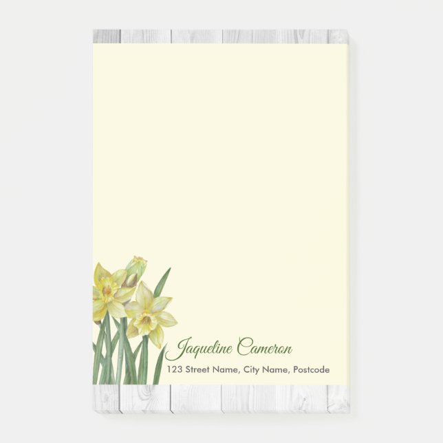 Watercolor Daffodils Botanical Illustration Post-it Notes (Front)