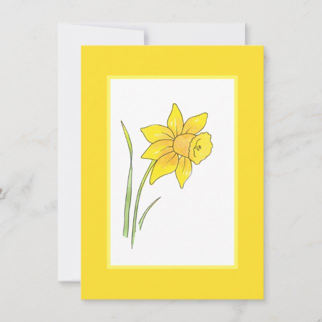 Watercolor Daffodils Card (Front)
