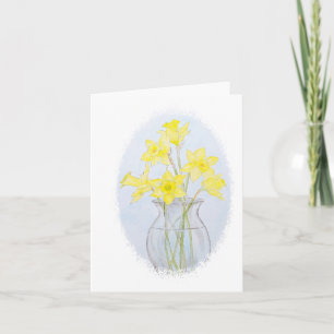 Watercolor Daffodils Note Card
