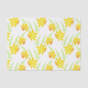Watercolor Daffodils Pattern Tissue Paper