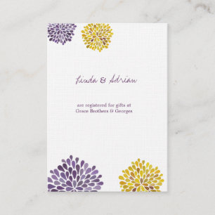 Watercolor Dahlia Flowers Wedding Enclosure Cards