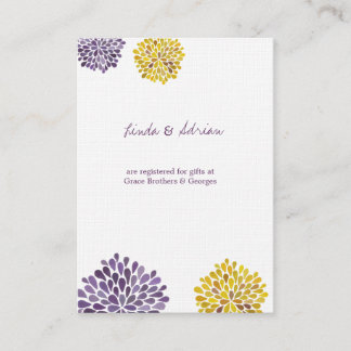 Watercolor Dahlia Flowers Wedding Enclosure Cards