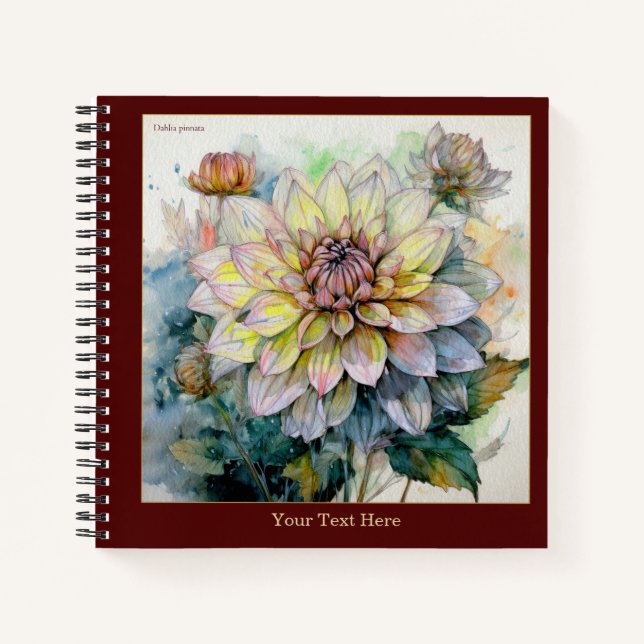 Watercolor Dahlia pinnata I Notebook (Front)